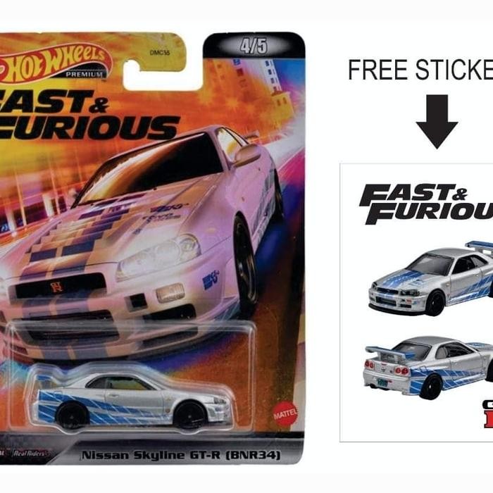 Hot Wheels NISSAN SKYLINE GT-R BNR34 Replica Fast and Furious