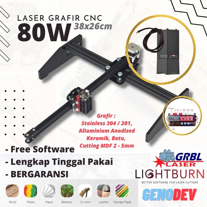 

[Genodev] 80W Laser Grafir Stainless Cnc Engraver Printer Grafir Kayu