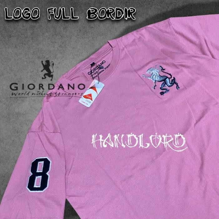 (Allthebest) Kaos Giordano Brended Fulltag Premium/full Bordir singa&angka 8//Kaos unisex cewek