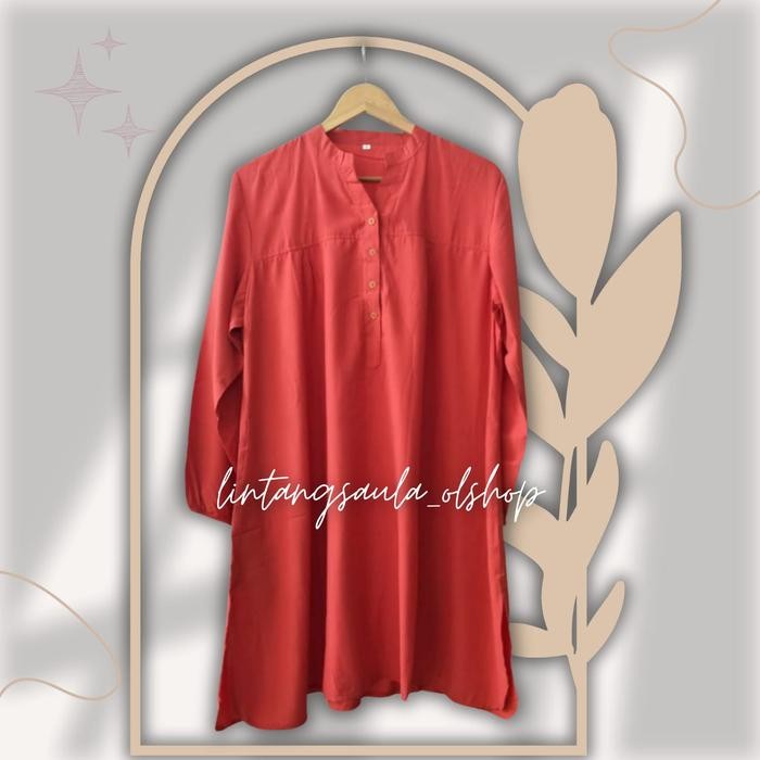 (Allthebest) Tunik polos viscose jumbo orange bata
