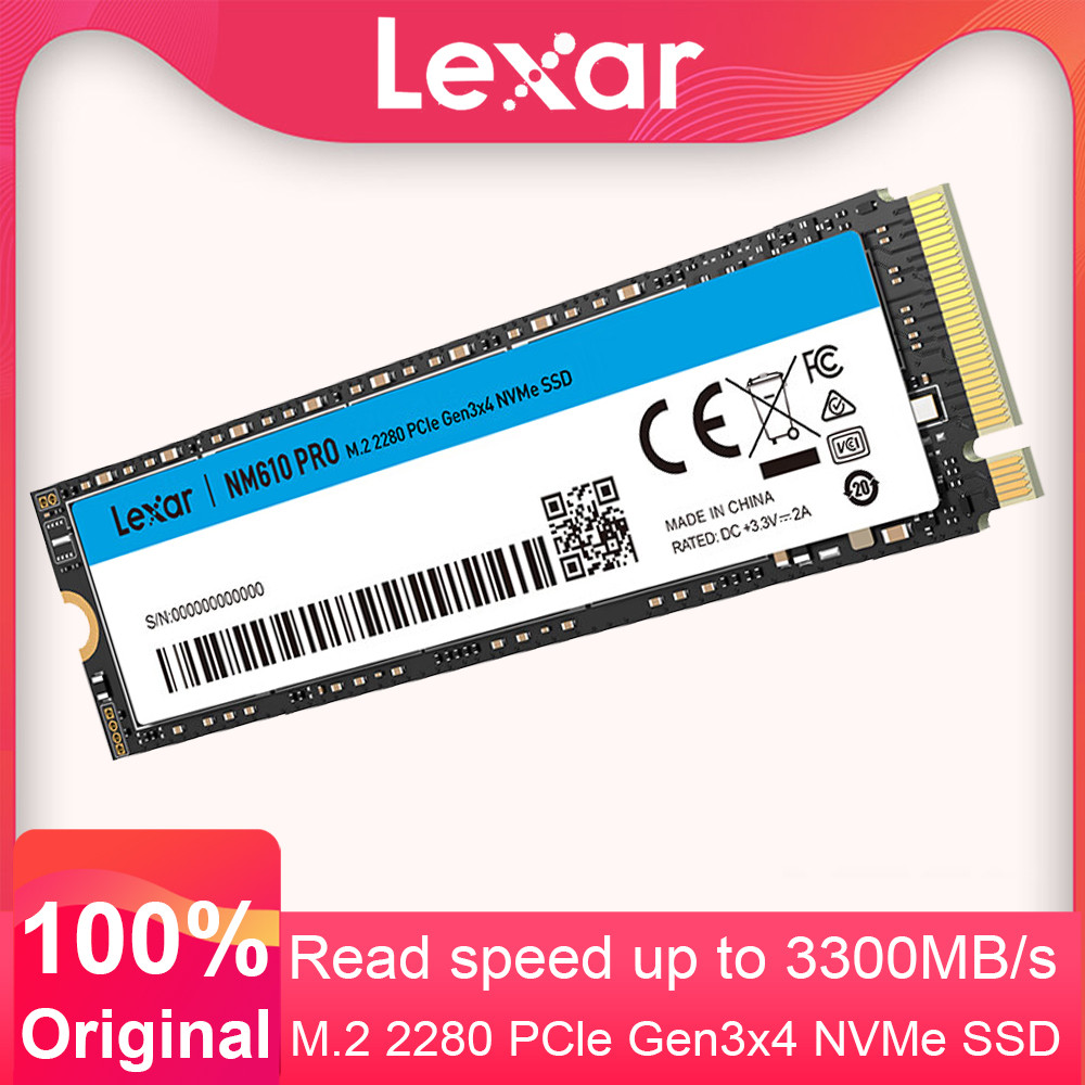 Lexar NM610 PRO SSD 500GB 1TB 2TB PCIe Gen3x4 M.2 2280 Internal Gaming SSD Up to 3,300 MB/s Read Har