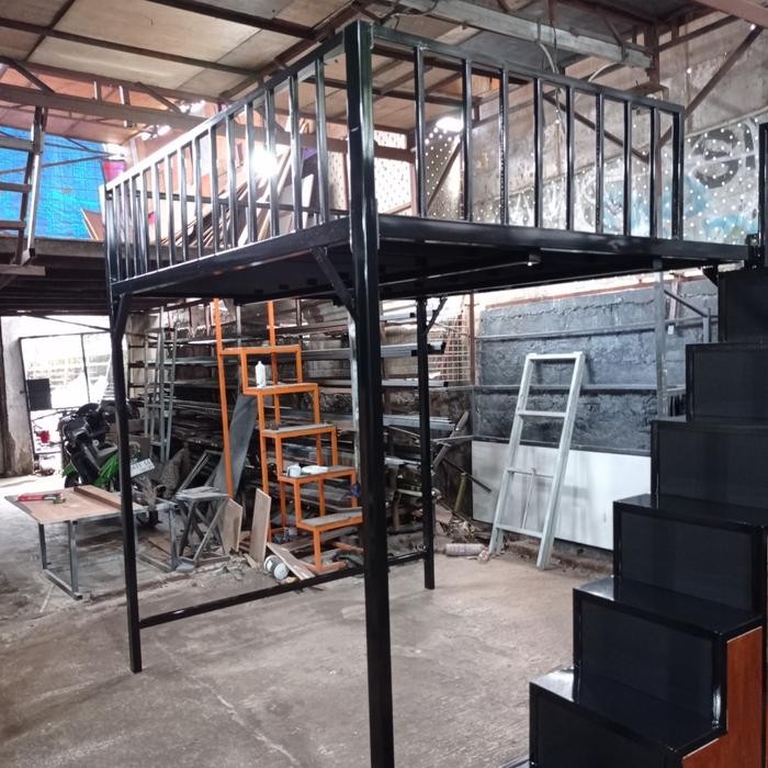 Ranjang Besi Tingkat Custom Model Rak Tangga Trap