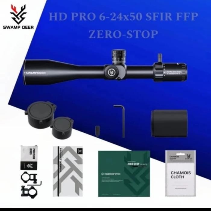 Cuci Gudang Ready Stok-Teleskop Swampdeer Hd Pro 6-24X50 Sfir Ffp Zero-Stop Free Long Sleeve