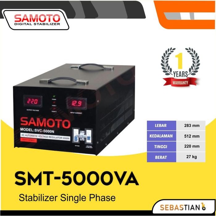 Ready Stock Stabilizer Listrik Digital 5000Va Samoto Stabilizer Stavolt 5000 Va