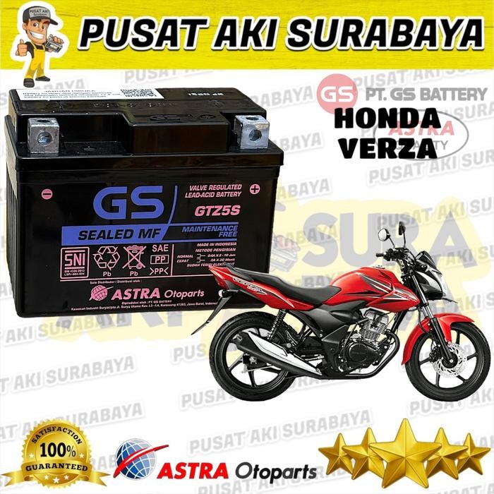 TERMURAH AKI GS ASTRA GTZ5S ACCU KERING MOTOR HONDA VERZA NEW BLADE