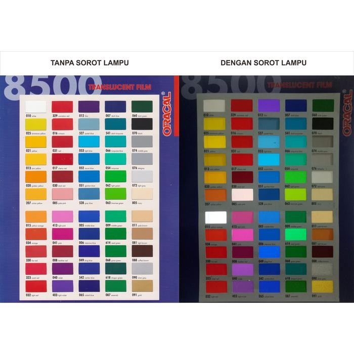 Sticker Oracal seri 8500 Vinyl atau neon box khusus warna bsi