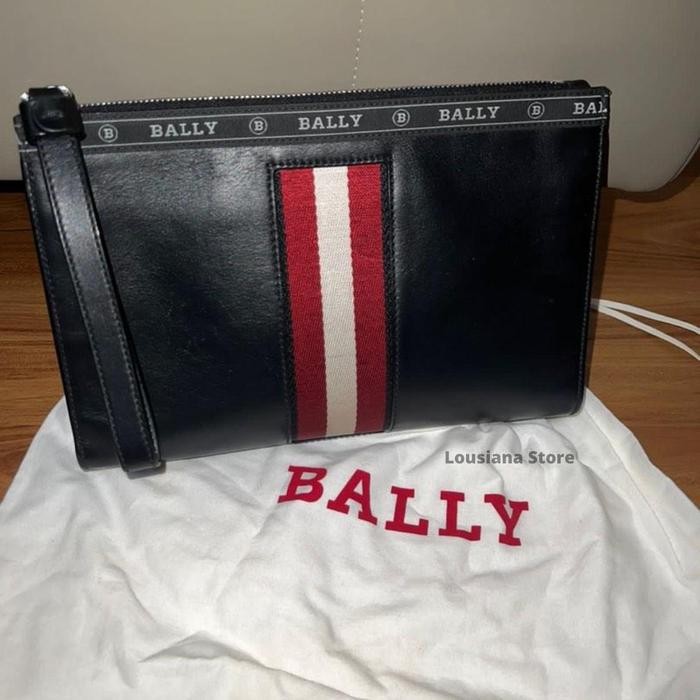 Unik Bally Hartland Leather Clutch Black - (100% Authentic)
