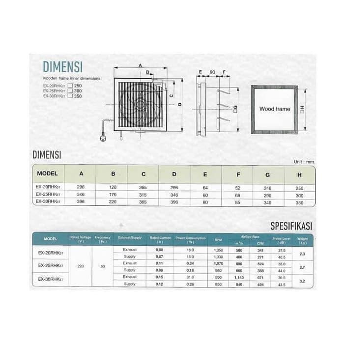 Exhaust Fan Mitsubishi 12 Inch Ex30Rhkc5T