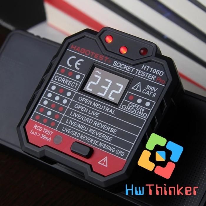 HABOTEST SOCKET TESTER HT106D HT107D ALAT UJI KELISTRIKAN GROUNDING TERMURAH