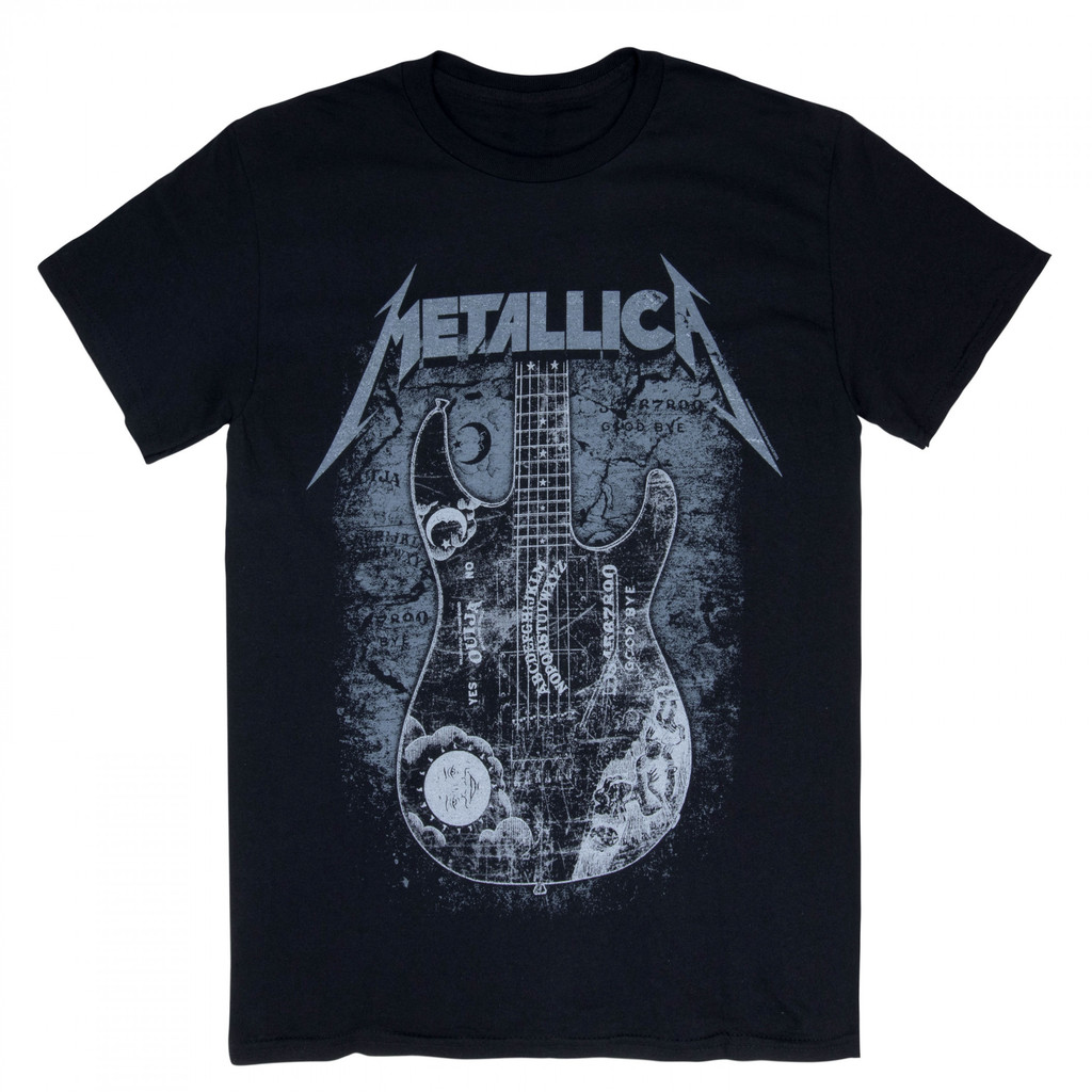 Kaos Gitar Metallica Hammett Ouija Katun Unisex Pria Wanita