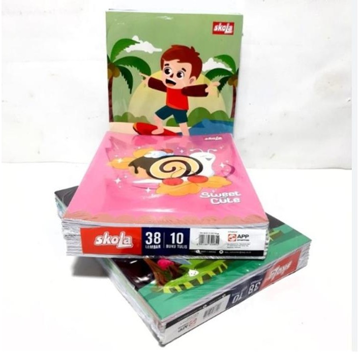 

10 Pcs Buku Tulis Skola by SIDU 38 Lembar 1 Pack MERR Paper Paper