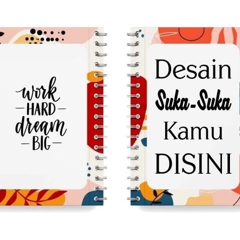 

NOTEBOOK CUSTOM A5 HARD COVER SPIRAL INISIAL NAMA