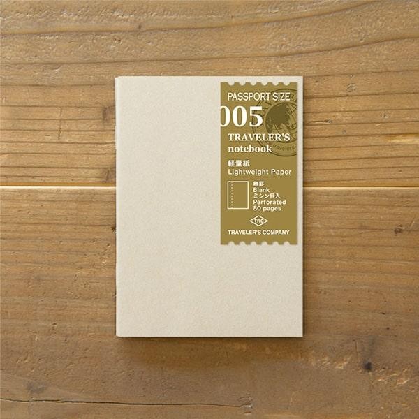 

Midori Traveler's Notebook Refill 005 - Passport Size - Free Diary
