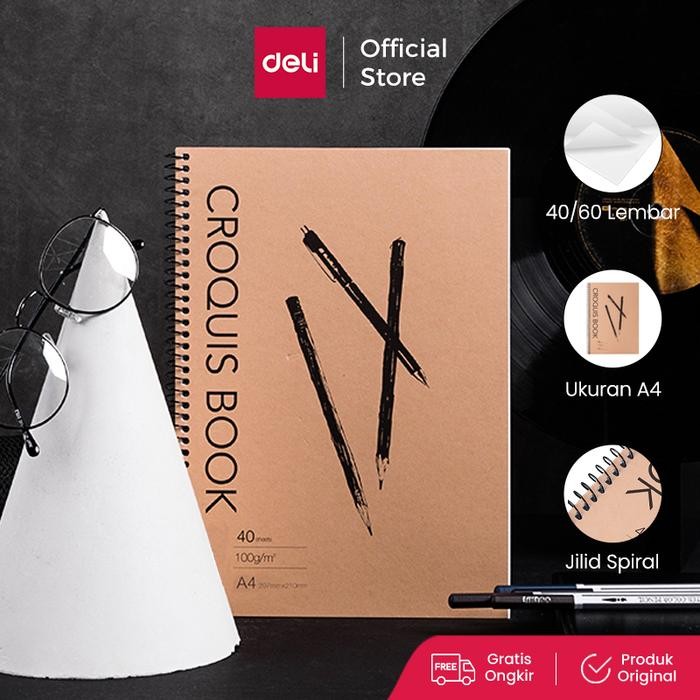 

Deli Buku gambar profesional A4 40 lembar hard cover 7696