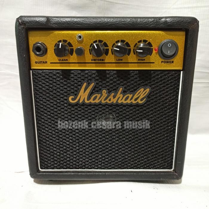Terlaris Ampli Gitar Mini Marshall Custom 2 Input Suara Garang Bonus Kabel Jek