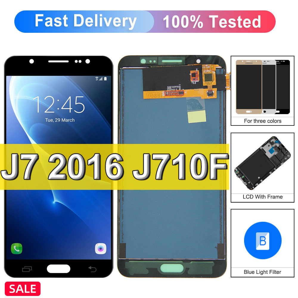 Can Adjust J710 LCD For Samsung Galaxy J7 2016 Display SM-J710FN J710F J710M J710Y LCD Touch Screen 