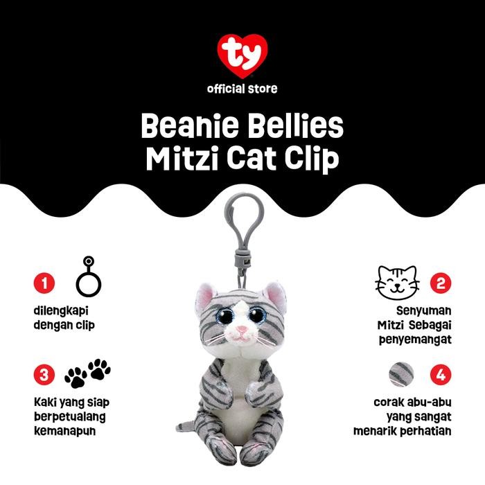 NEW TY Beanie Bellies Mitzi Cat Keychain - Gantungan Kunci Boneka Kucing [terbaik][terlaris]