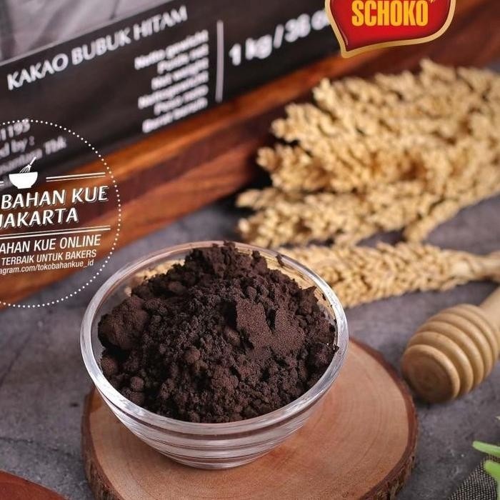

Schoko Pure Cocoa Powder JET BLACK 10/12 100gr Low Fat Cokelat Bubuk Murni Hitam Schoko Coklat Bubuk