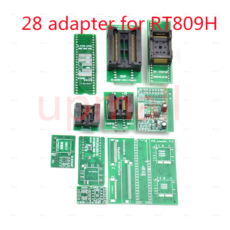 

28 adapters only, for RT809H Programmer 1.8v adapter+SOP8 test clip+EDID cable Best Quality