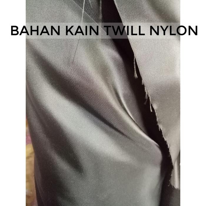 BAHAN KAIN TWILL NYLON TEBAL MURAH WARNA HITAM /KAIN TWILL NYLON POLOS