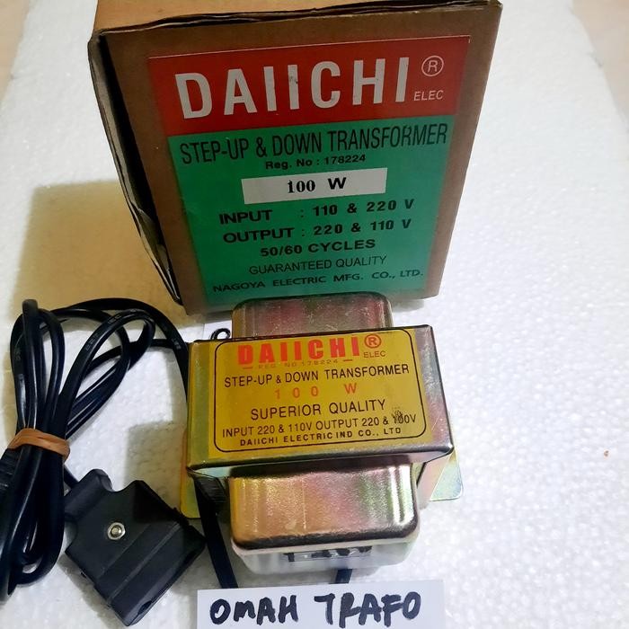 TRAFO TRAVO DAICHI 100 WATT STEP UP DOWN 220 VOLT KE 110 VOLT TERMURAH
