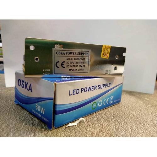 ADAPTOR / POWER SUPPLY 12V - 5A MODEL S-60W-12 MERK OSKA TERMURAH