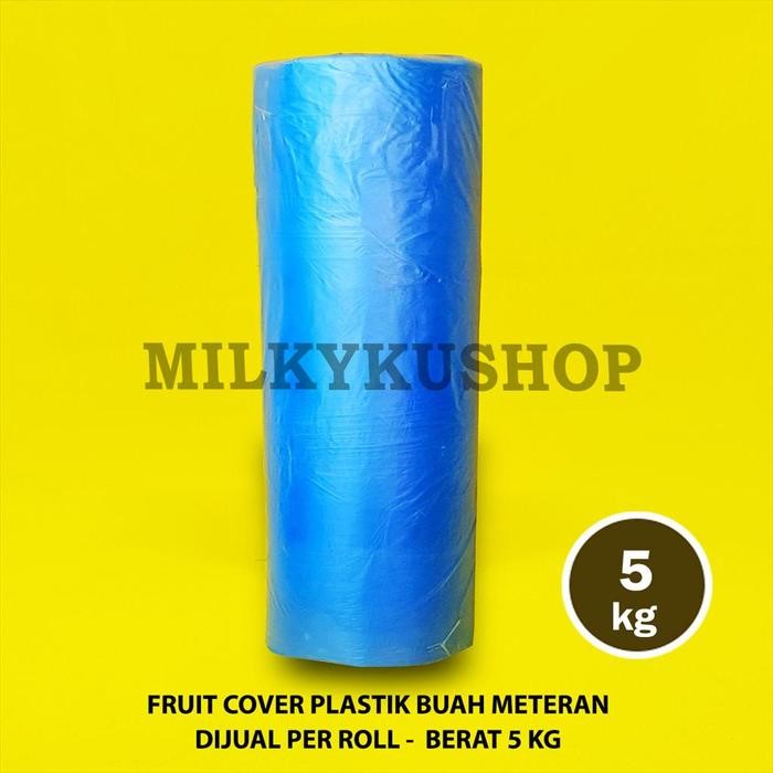 FRUIT COVER HD ROLL BIRU 5 KG PLASTIK METERAN PEMBUNGKUS BUAH PISANG