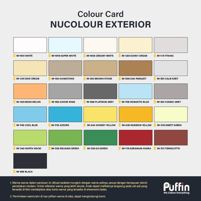 Cat tembok Nucolour Exterior 5kg tahan cuaca min 3 tahun