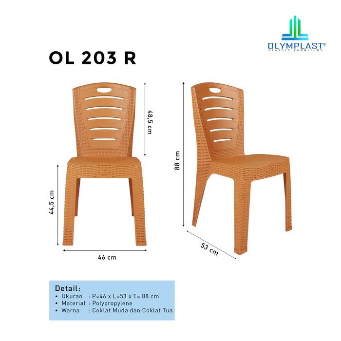 Kursi Plastik Olymplast Ol203 R - Kursi Olymplast Ol 203 Rotan Gratisongkir