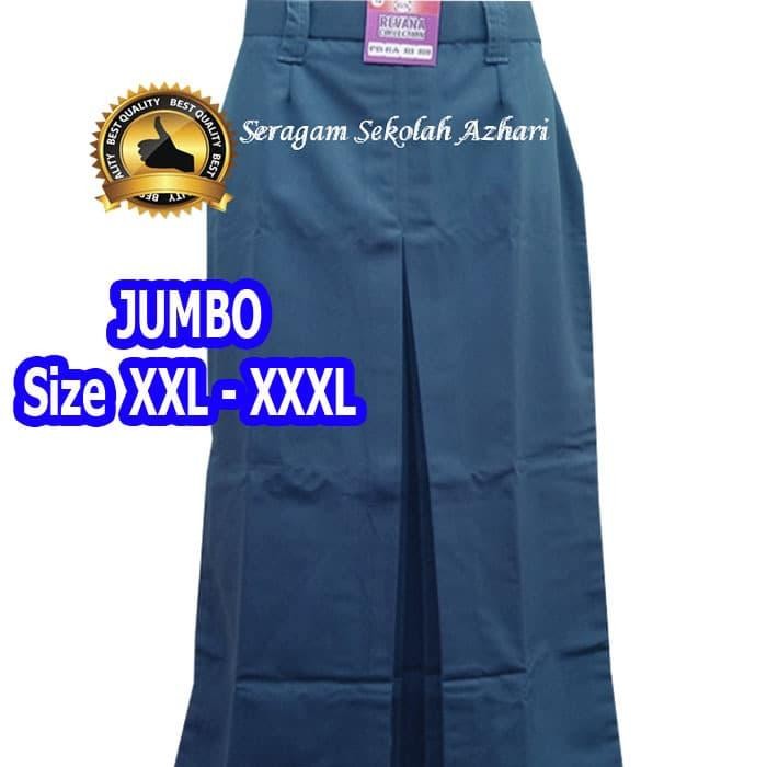(Expert) Rok SMA Sepan Panjang Abu Abu Jumbo XXL XXXL-Rok SMA Panjang
