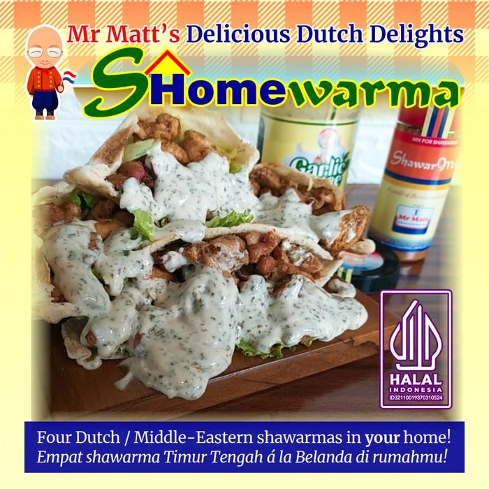 

package paket SHomewarma 4 shawarma meat sauce & pitta pita bread