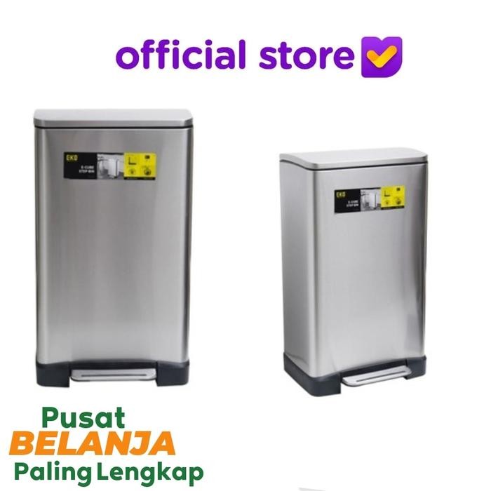 Eko 30 Ltr Tempat Sampah Ecube Rectangle - Silver