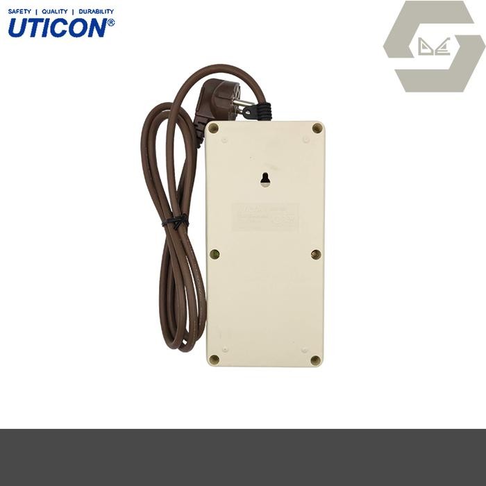 STOP KONTAK UTICON 6 LUBANG SEGI + 1 SAKLAR + KABEL 1,5M ST1668