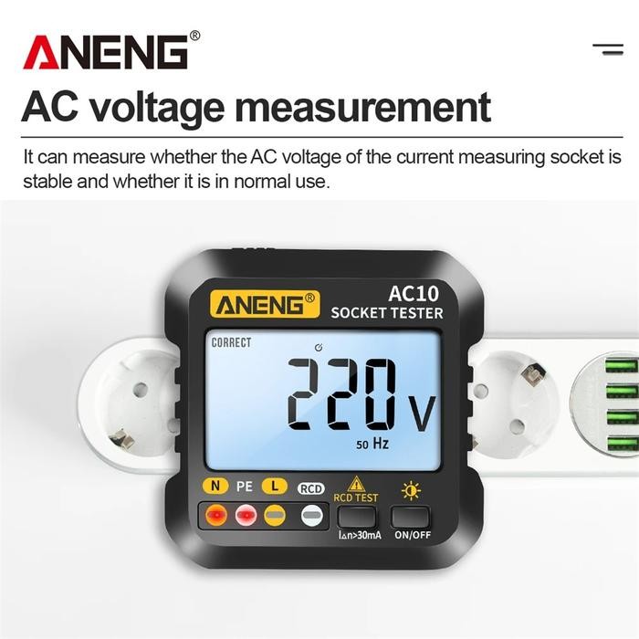 SOCKET TESTER SOKET LISTRIK STOPKONTAK DIGITAL