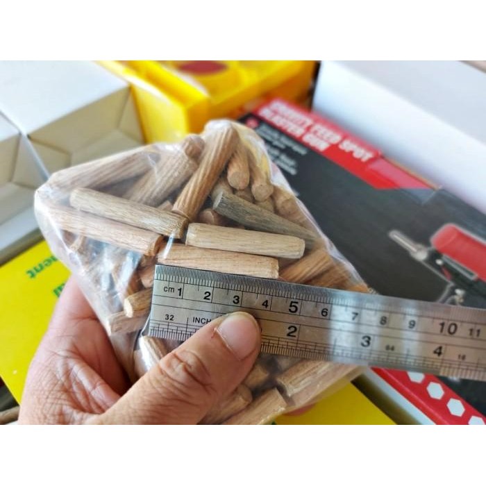Expert pin dowel kayu 8mm x 40mm pin jointer sambungan kayu 4cm 1pack 100pcs