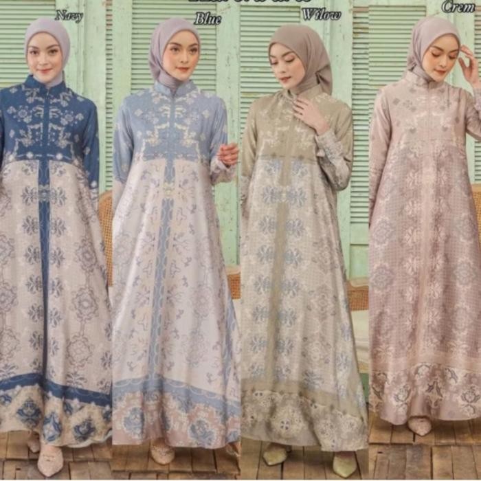Gamis Dress Silky Premium Motif Seragam Pengajian Nikah Taklim