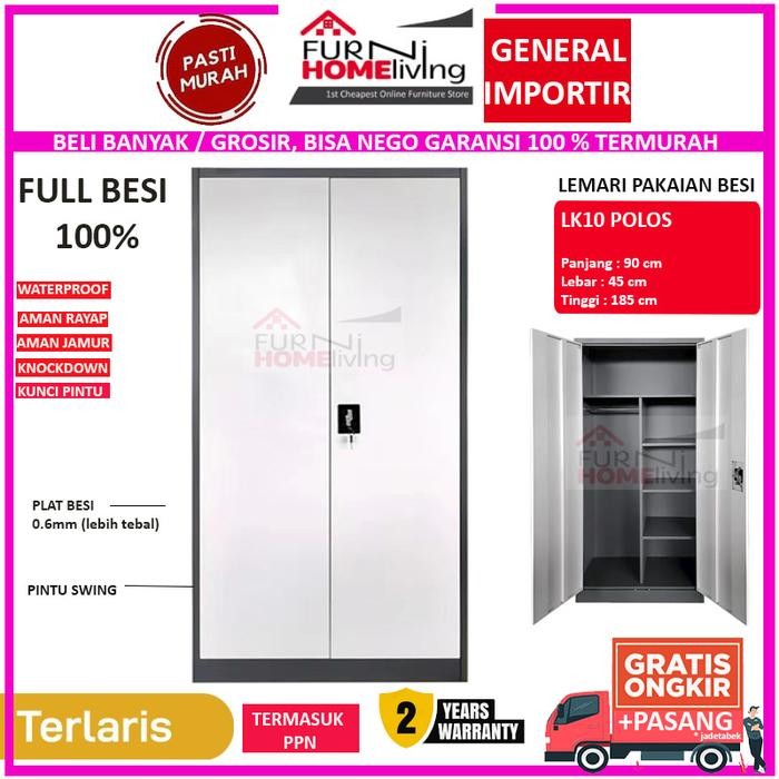 Lemari Pakaian Full Besi 2 Pintu Lk10