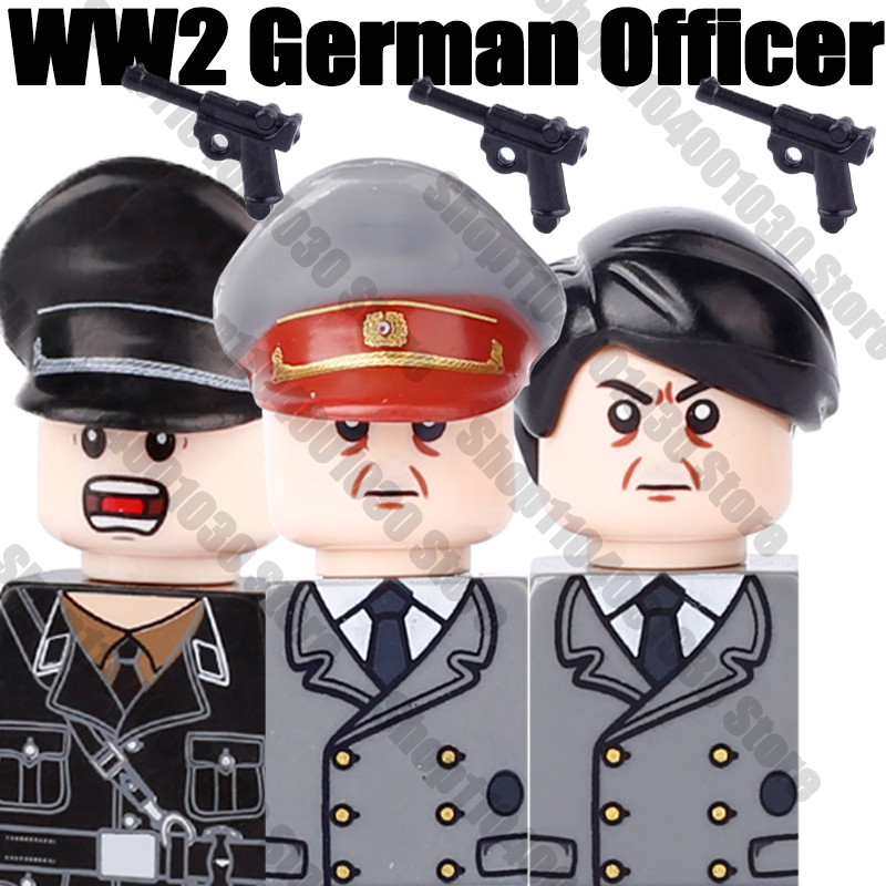 Ww2 Military German Officer Soldier Figures Building Blocks Ww1 Army Warrior Infantry Gun Weapon War