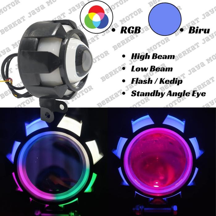 PROMO LAMPU TEMBAK SOROT LED CREE PROJIE PROJEKTOR ANGLE EYE RGB MOTOR MOBIL