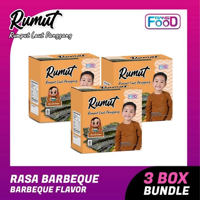 

Rumut Cemilan Rumput Laut Panggang Barbeque Bundling 3 Box