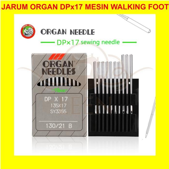 

AT Jarum ORGAN Needle DP x 17 GRADE A Mesin Jahit Walking Foot LEEN