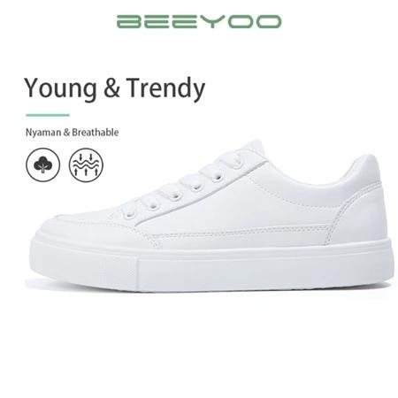 Beeyoo Sepatu Sneakers Sepatu Kekinian Wanita Korea Sepatu Wanita Casual Sepatu Tali Antiselip Karet