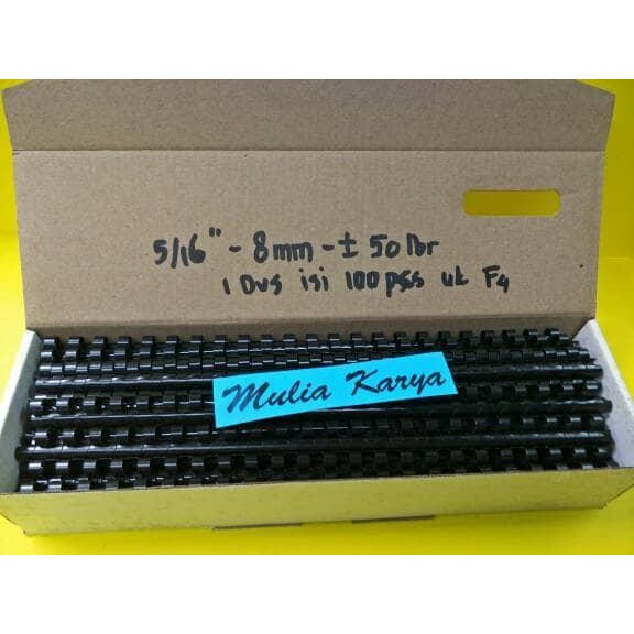

Spiral Plastik Jilid 5/16 - 8 mm Folio 23 lubang isi 100 bh