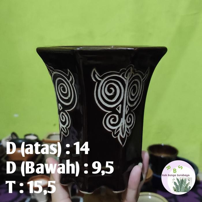 Pot Bonsai cascade keramik ukuran sedang