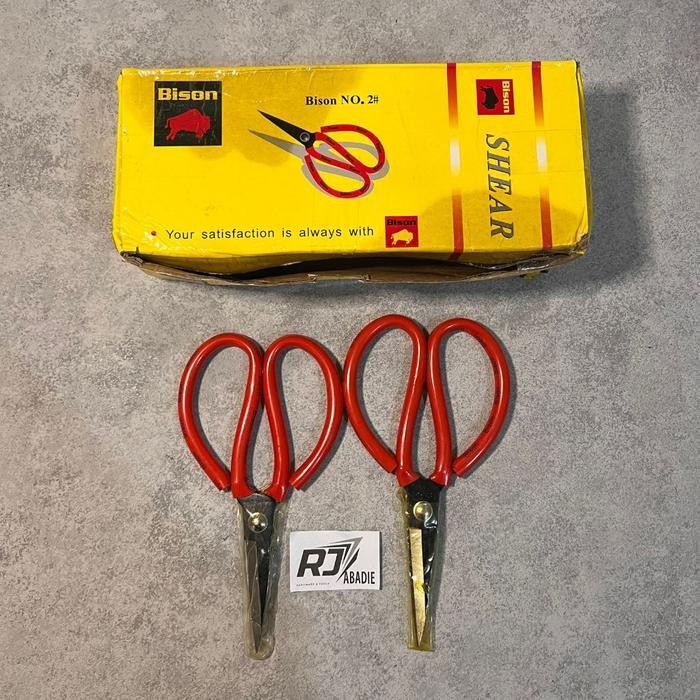 

AT Gunting Kodok Kain Serbaguna GG Plastik Merah BISON 7" 8" kelebihan varian