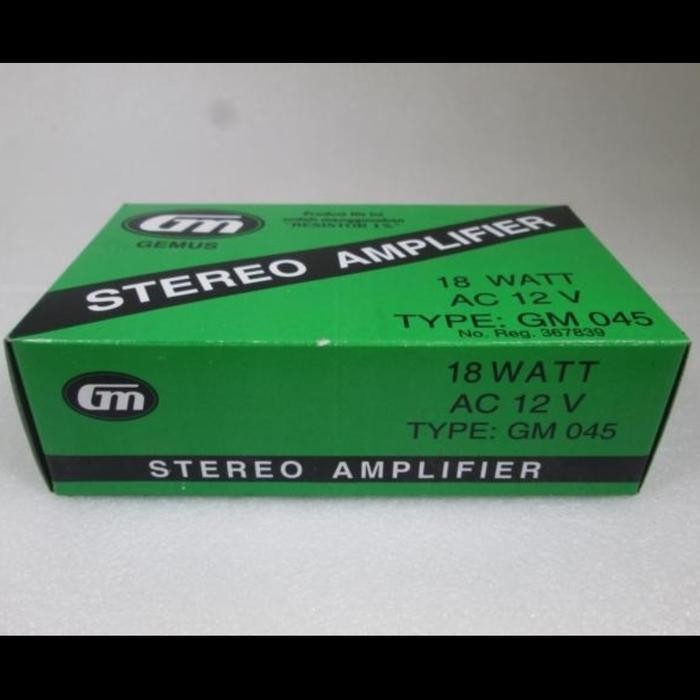 Kit Power Amplifier 18 Watt 12Volt Stereo Merk Gm 045