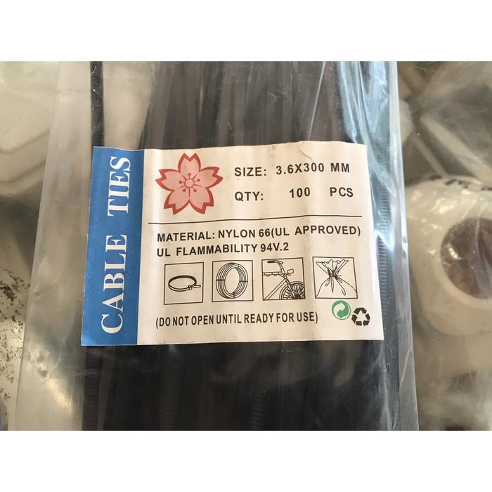 

AT Kabel ties / cable ties 30 cm x 3.6 mm lebar 100 pcs UL standard