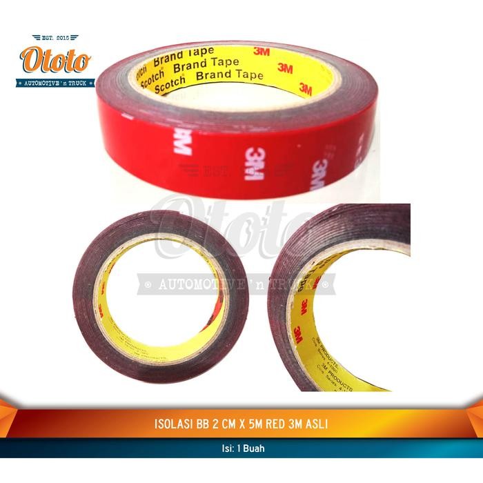 

AT Isolasi BB 20mm x 5m 3M Red Asli - Double Tape Bolak Balik