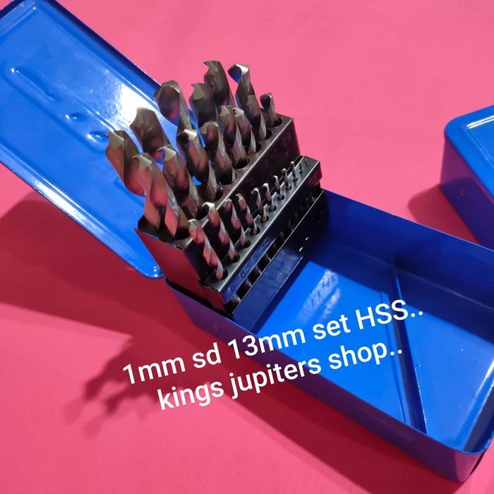 Mata bor besi SET 25pc HSS mata bor BUKAN NACHI tetapi merk ST SET 1mm - 13mm