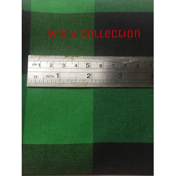 

AT Kain kotak hitam hijau 5cm lebar 150cm